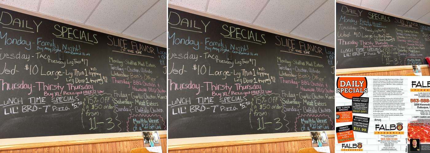 Falbo Bros Pizzeria Menu