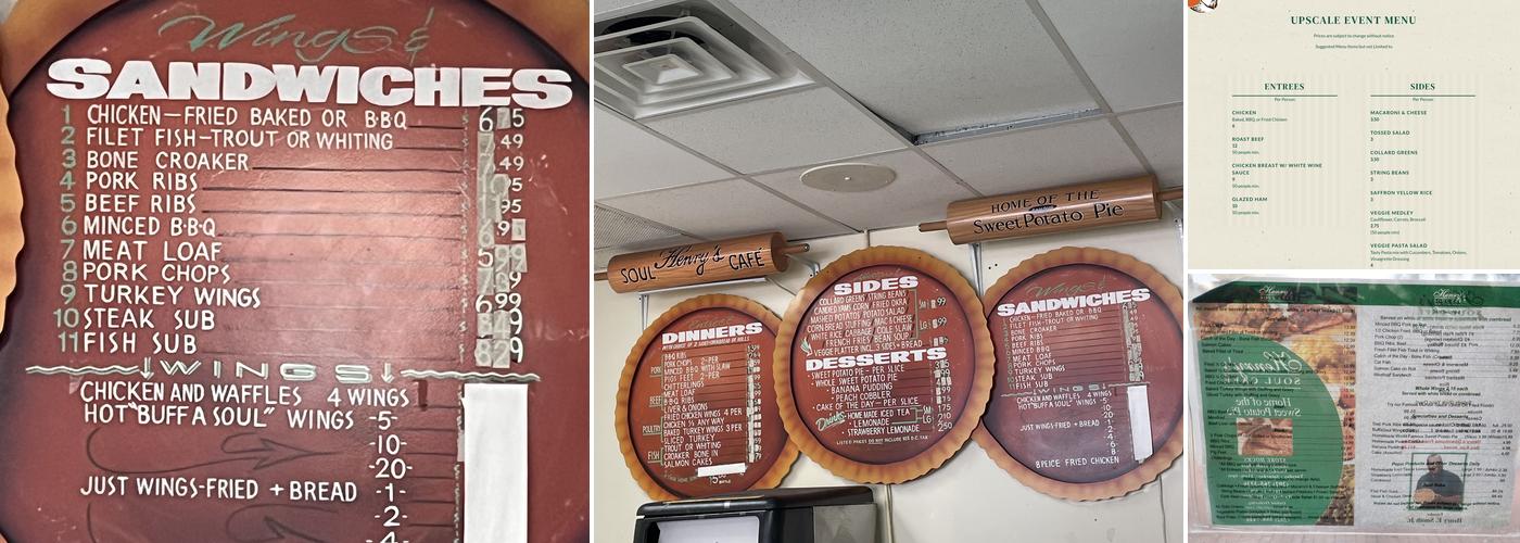 Henry's Soul Cafe Menu