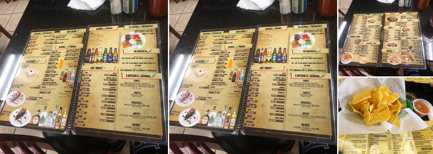 El Tapatio Menu