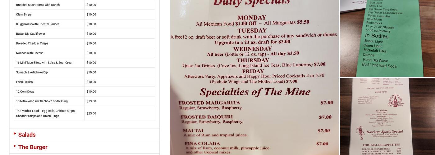 Dubuque Mining Co Menu