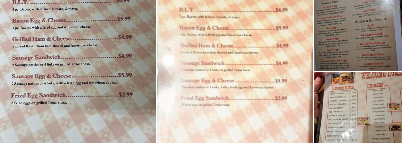 Bar-B-Q Barn Menu
