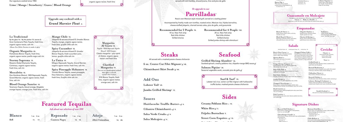 Rosa Mexicano Menu