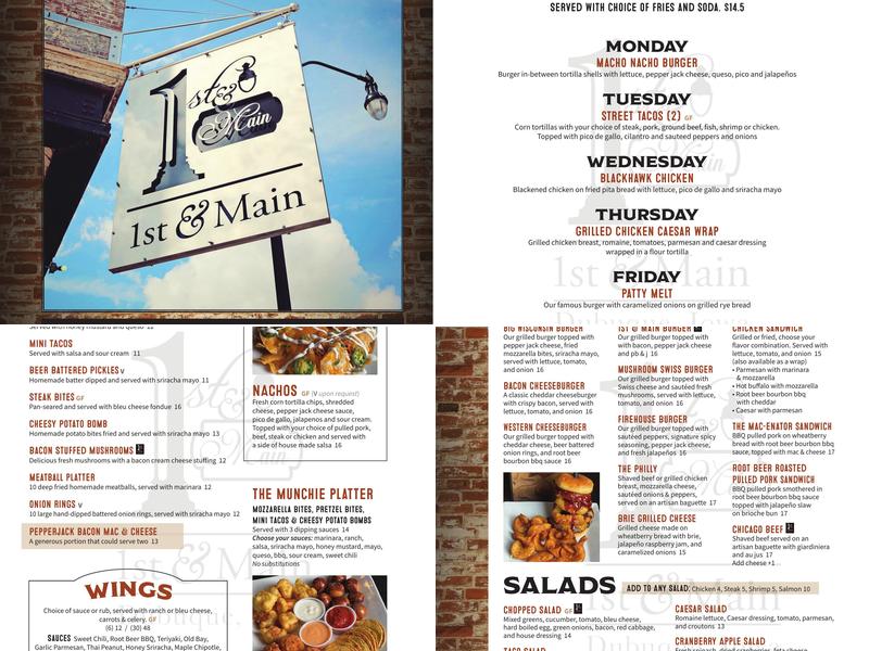 1st & Main Menu