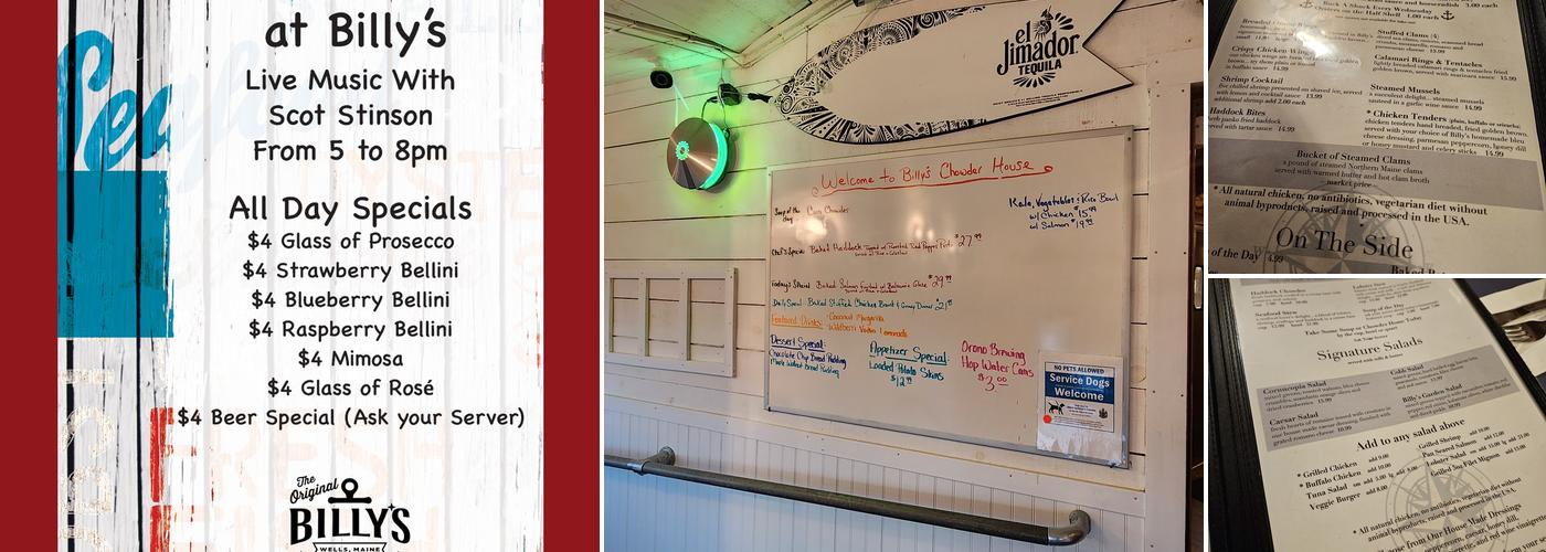 Billy's Chowder House Menu