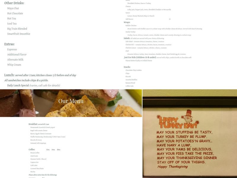 The Java Bean Cafe Menu