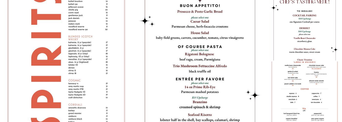 Bond 45 Menu
