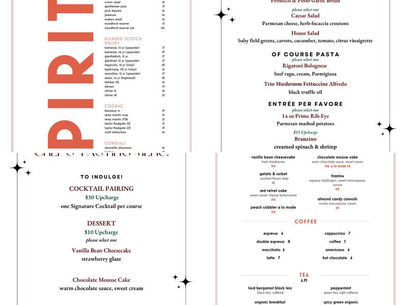 Bond 45 Menu