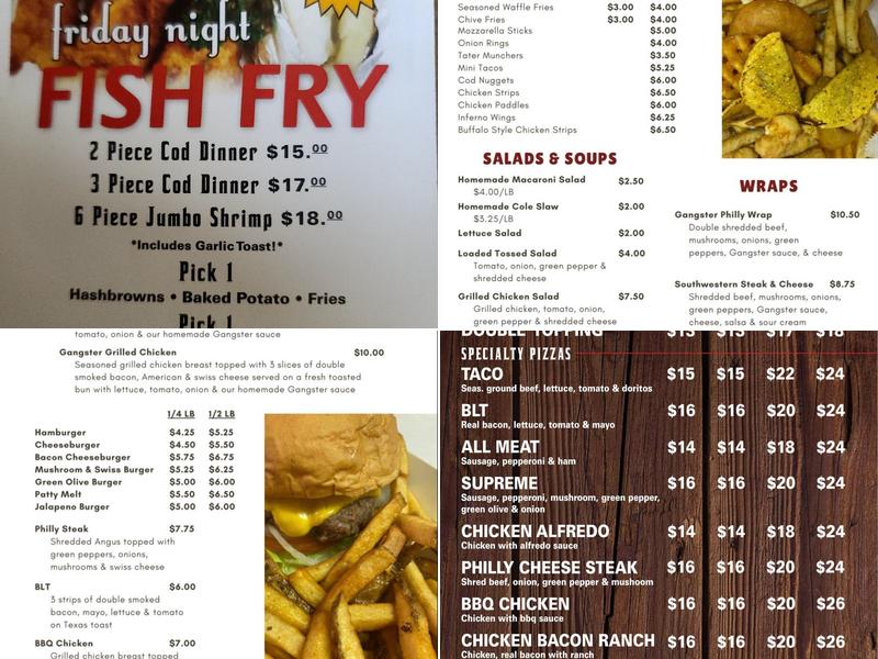 Gangsters Bar & Grill Menu