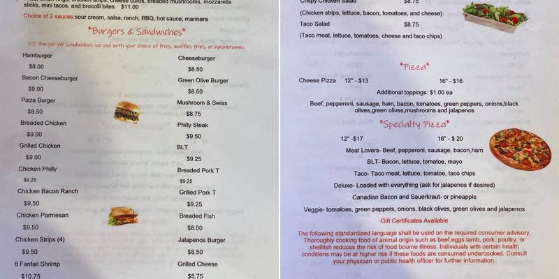 Durango Depot Menu