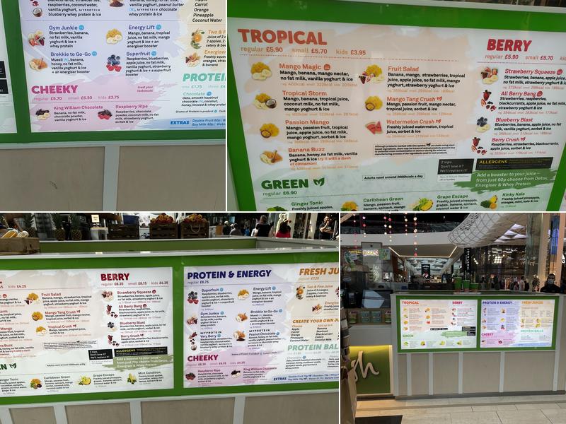 Boost Juice Bars (UK) Menu