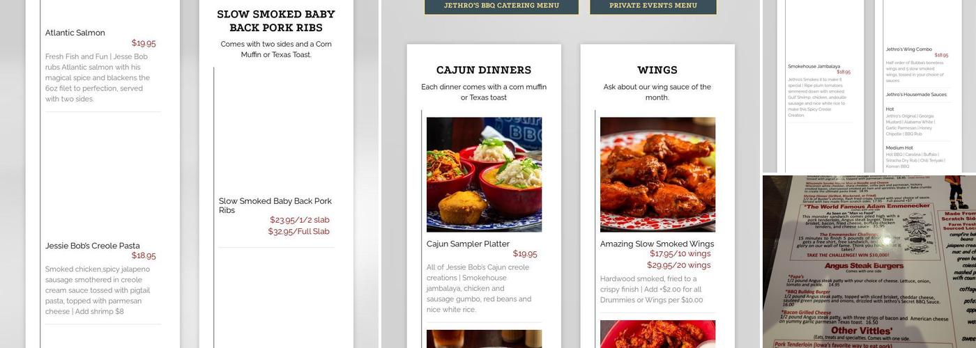 Jethro’s BBQ n’ LakeHouse Menu