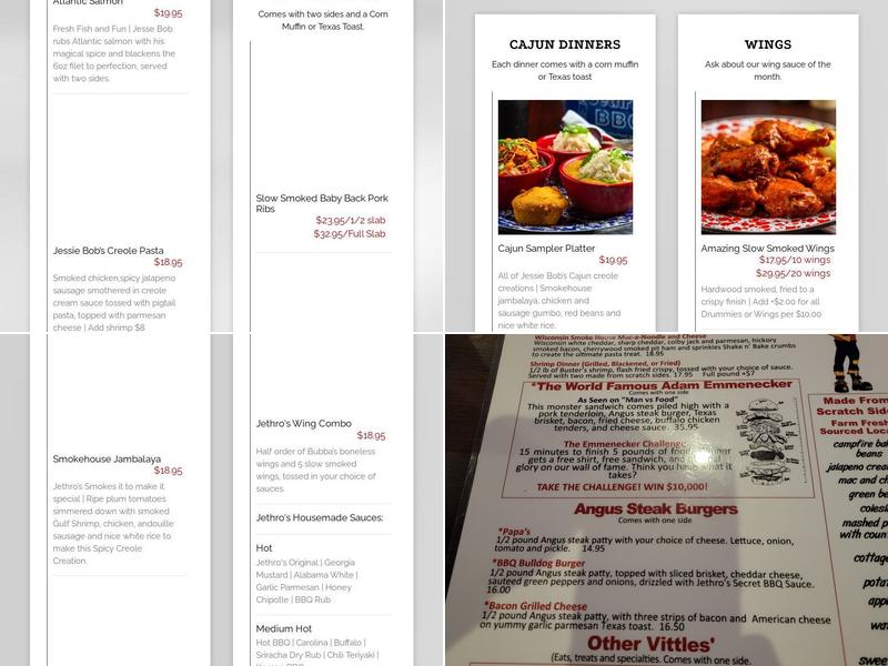 Jethro’s BBQ n’ LakeHouse Menu