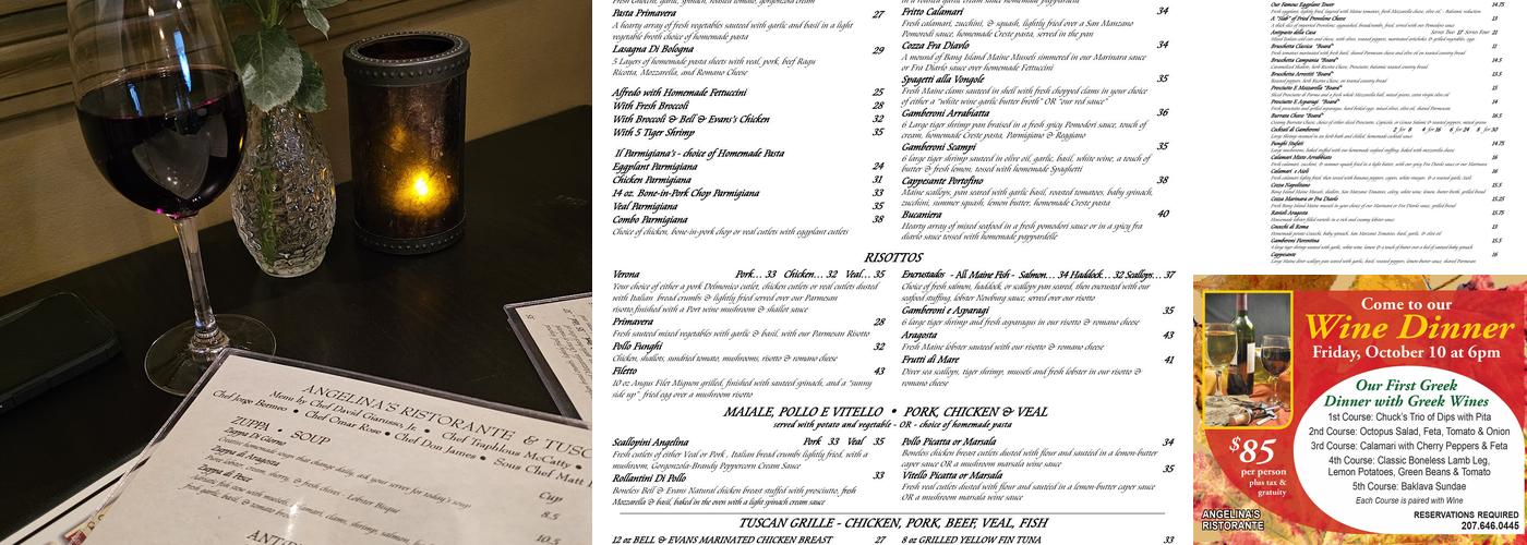 Angelina's Menu