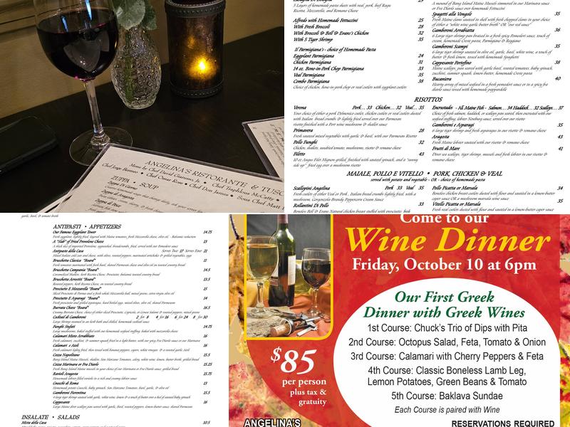 Angelina's Menu