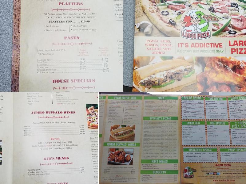Largo Pizza Menu