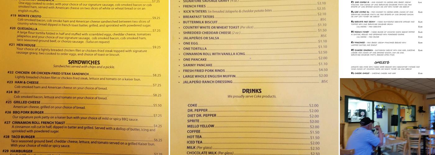 Scrambled Sam's Menu