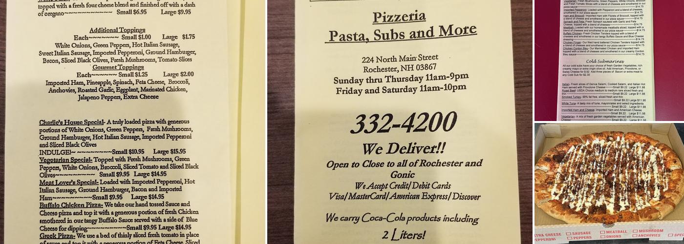 Charlie's of Rochester Menu