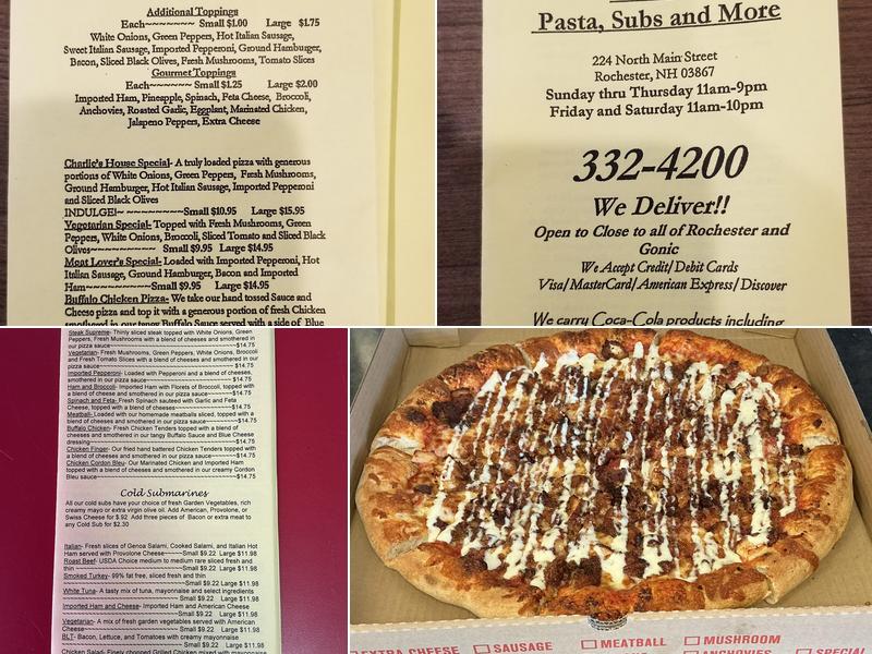 Charlie's of Rochester Menu