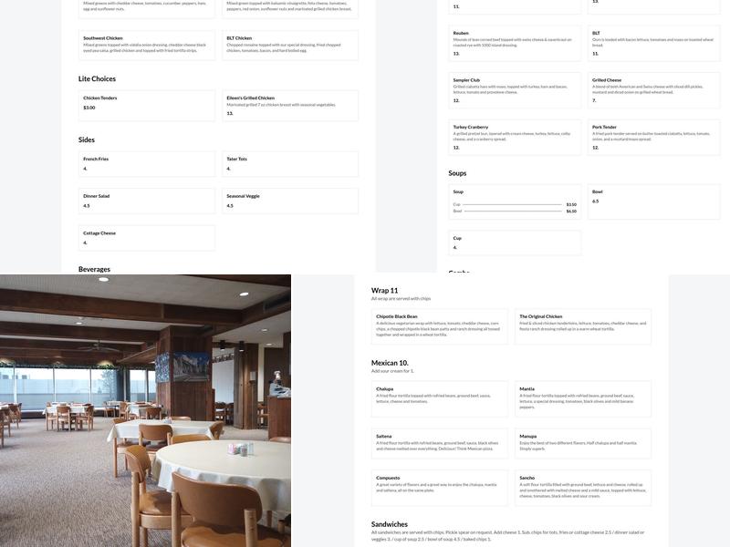 Downtown Sampler Restaurant Menu