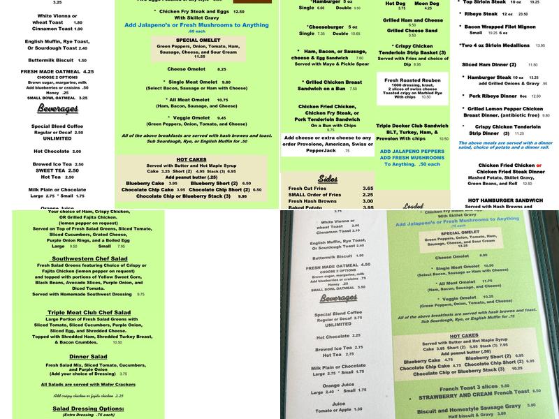 Skaets Steak Shop Menu