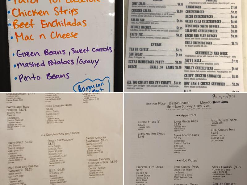 Another Place Cafe Menu