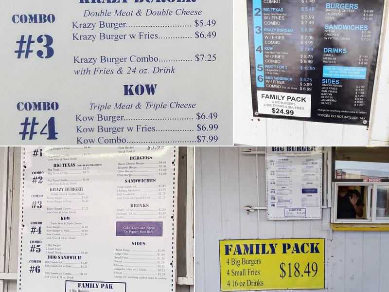 Big Burger Menu