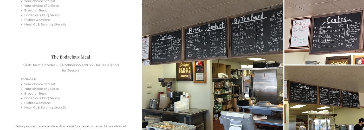 Bodacious Bar-B-Q Menu
