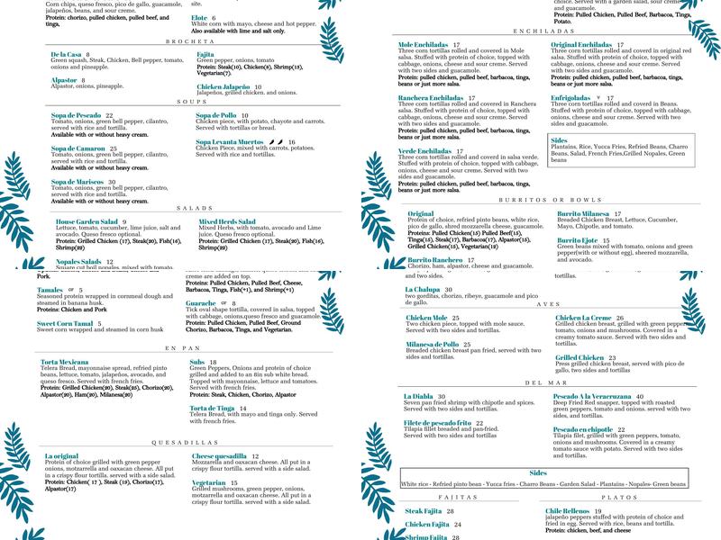 Fresca Taqueria Menu