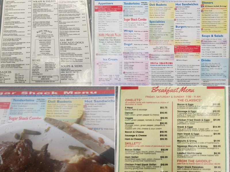 Sugar Shack Diner Menu