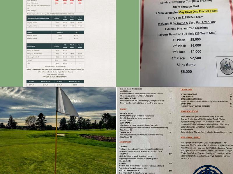 Rochester Country Club Menu