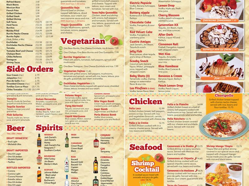 The Border Mexican Restaurant Menu