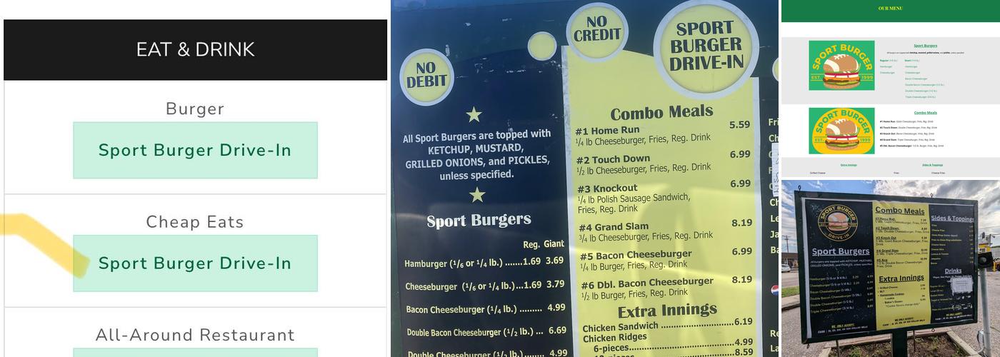 Sport Burger Menu