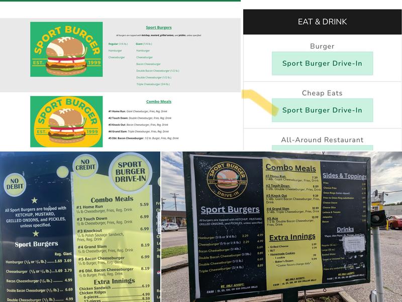 Sport Burger Menu