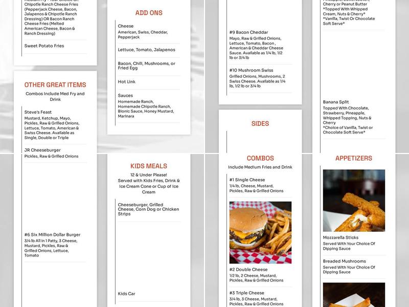 Bionic Burger Menu