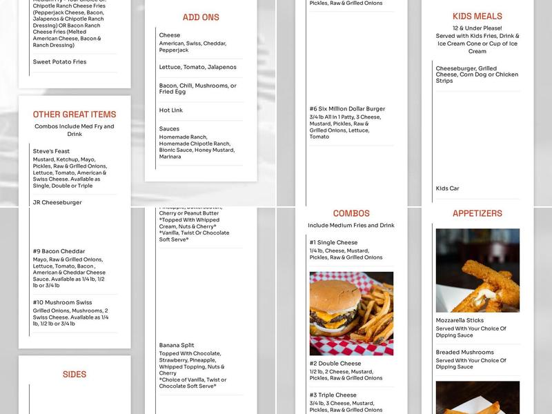 Bionic Burger Menu