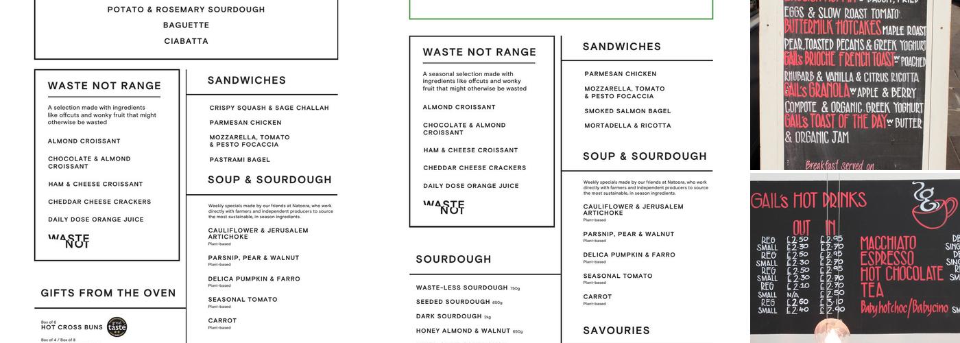 GAIL's Bakery Hampstead Menu