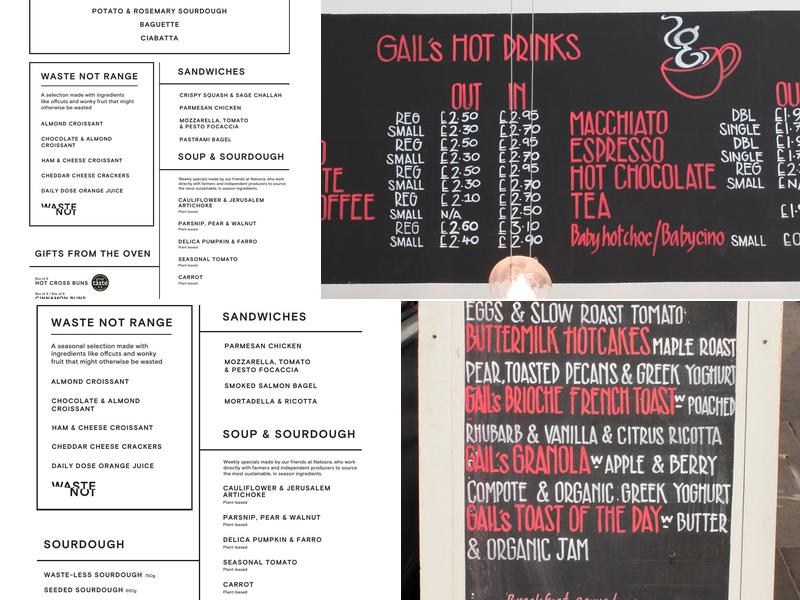 GAIL's Bakery Hampstead Menu