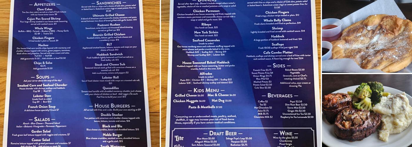 Cafe Sebago Bar & Grill Menu