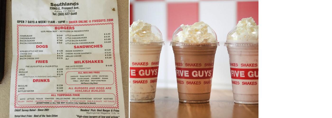 Five Guys Menu