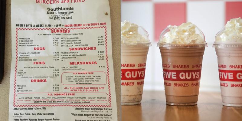 Five Guys Menu