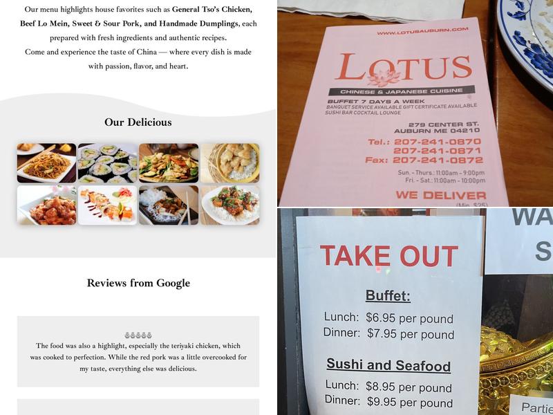 Lotus Restaurant Menu