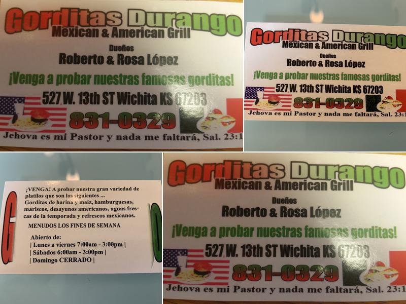 Gorditas Durango Menu