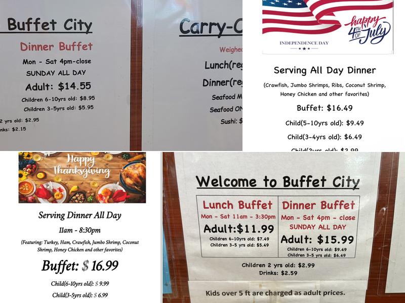 Buffet City Menu