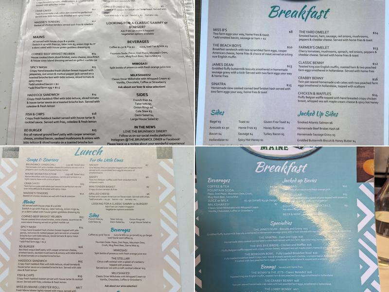 Brunswick Diner Menu