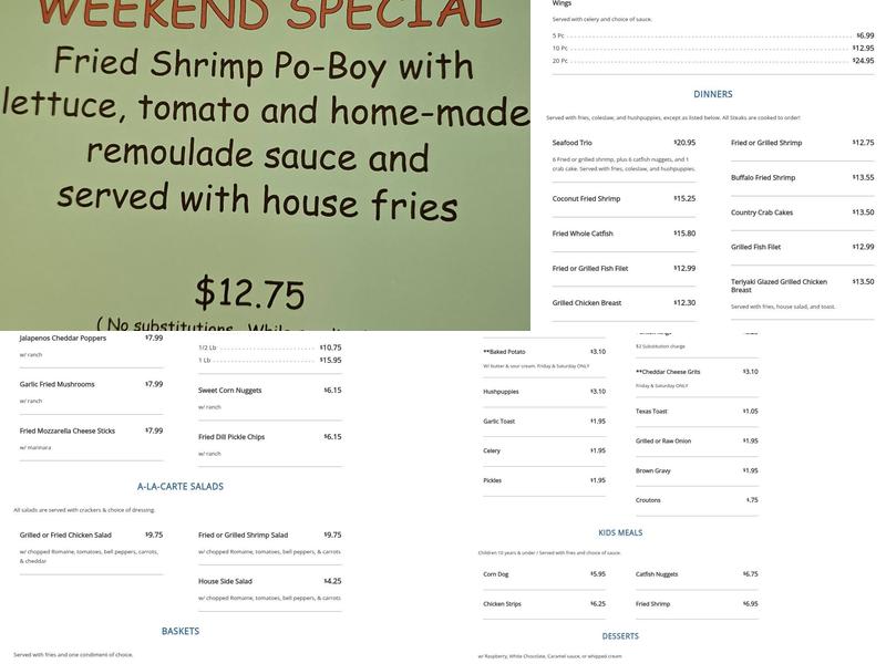 Big Jim's Restaurant Menu