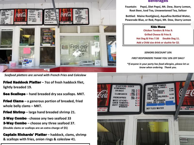 Richards' Dairy Delight Menu