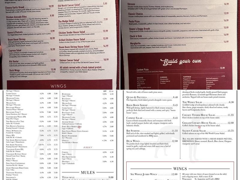 Deano's Grill and Tapworks EAST Menu