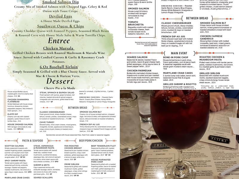 Twelve Restaurant & Bar Menu