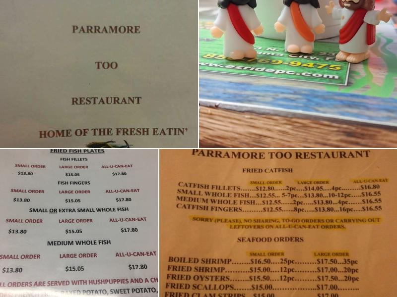 Parramore Too Menu