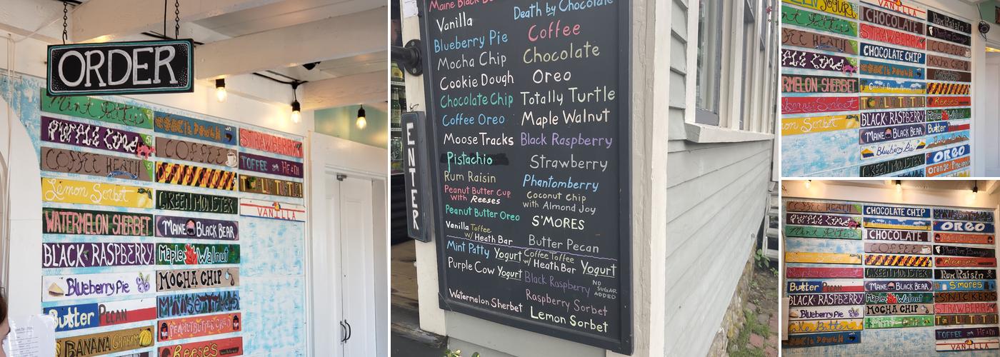 Sweet Pea's Ice Cream Menu